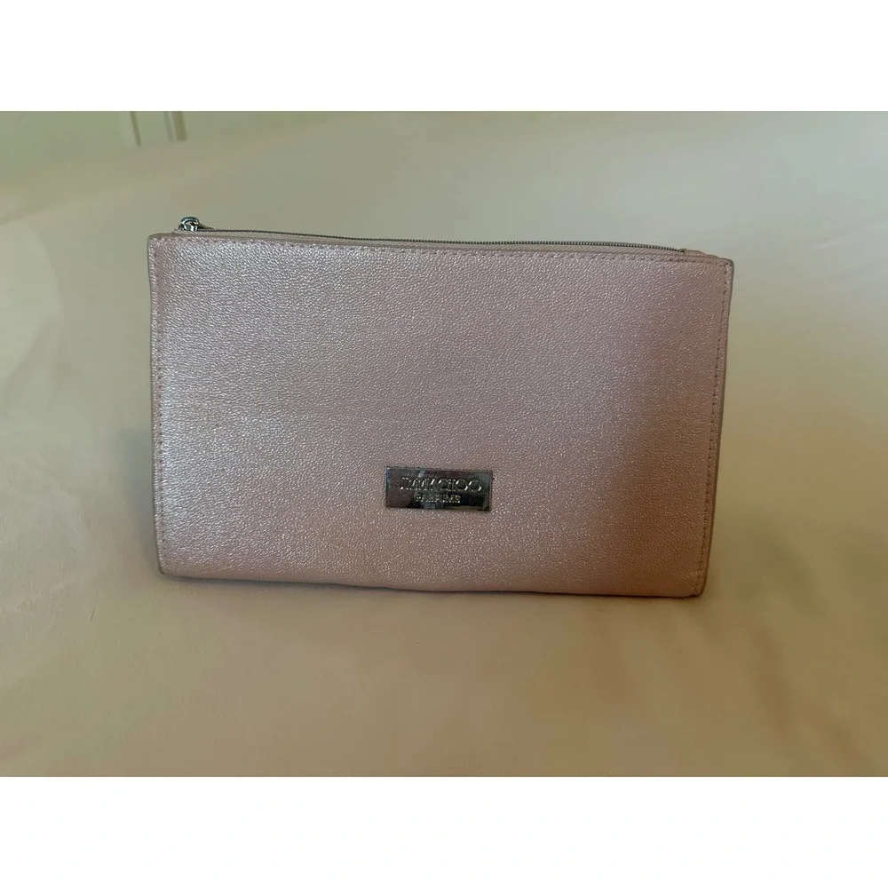Jimmy Choo Parfums‎ Rose Gold Metallic Cosmetic Makeup Bag Pouch